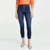 2023 American Women's High Taist Elastic wąskie jeansy z żebrowym szczupłym fit fashion klasyczne dżinsy damskie