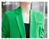 Dames tweedelige broek Casual Business Blazer en voor vrouwen formele broeksets Yellow Green Outfits Office Professional Suit 2