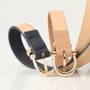 Belts Retro Women Belt Fashion Round Buckle Simple Style Leather Adjustable Needle Pants Waistband