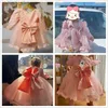 Robes de fille Baby Girls Hobe 1 2 ans Bownknot tutu tutu baptême Bobe-né bébé 0-24 mois Baptême de princesse One épaule L240402