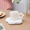 Mugs Duo Ceramic Coffee Cup Exquisite Mug Saucer Set Girl High-Value Cherry Blossom Water Luxury Light