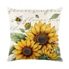 Sunflower Pillow Cover Linen Print Summer Bee Cushion Case Living Room Sofa Cushion Cover