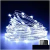 Christmas Decorations Lawn Ground Plug Lamp Strings Solar 100 Led 10M String Home Outdoor Garden Fairy Light Copper Wire 13 9Ls G2 Dro Dhmod