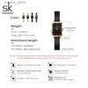 Kvinnors klockor Shengke Original Design Womans Es Top Luxury Ladies Clock Fashion New Style Strap Women Quartz Wruples SK Reloj Mujer L240402