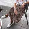 Spódnice seksowne kobiety lampart wzór wysokiej talii plisowana spódnica szczupła swobodna sukienka retro moda elegancka streetwear