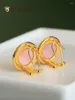 Boucles d'oreilles en peluche magnifique 10-11 mm rose naturel conque perle de goujon à oreille argent 925s 925 argent sterling