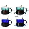 Wine Glasses Heat Resistant High Borosilicate Glass Afternoon Tea Cup With Saucer Office Drinking Water Coffee Milk Mug Drinkware 300ML