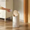 Bacs déchets maison salon salle de bain haut de gamme rond simple de rondins en plastique en plastique en bois poubelle minimaliste peut avec couvercle l46