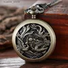 Montres de poche Retro Mécanique Pocket Dragon Play Ball STEAMPUNK Skeleton Hand Wind Horloge Fob With Chain Double Hunter Gift L240402