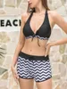 Женские купальные костюмы 2024 Halter Bikini Set Two Piece Swimsuit Женщины с шортами спортивные женские купальные костюмы пляж.