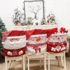 Stoelhoezen hoogwaardige stoffen deksel Feestelijke 3d Santa Claus Tafel Cartoon Dust-Proof Home voor Kerstmis