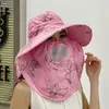 Geniş Memlu Şapkalar Boyun Yüz Koruma Çay Toplama Kapak Nefes Alabilir UV Güneşlik Şapka Koruyucu Kapak Yay Vizör Kapakları Kadınlar