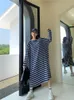 Casual Dresses NYFS 2024 Spring Autumn Korea Woman Dress Vestidos Robe Elbise Loose Plus Size Striped Long