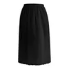 Kjolar kvinnors halv glider elastisk midja fast färg satin underskirt spets trim kjol under klänningar botten mini slip klänning petticoat