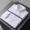 Men's Dress Shirts 6XL Spring Summer Shirt Long Sleeve Non-ironing Anti-wrinkle Silky Formal Business Casual Plus Size Solid Color Slim Fit