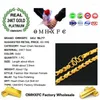 Hängen MHXFC Wholesale European Fashion Woman Female Party Wedding Present Long 46cm bred 3,5 mm hjärta Real 24kt Gold Chain Halsband NL77