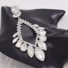 Earrings CuiEr 13.5cm Big Diamond Gem Pendant Earrings for Women Glass Crystal Jewelry for Wedding Fashion Huge size stage show TV