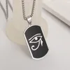 Collane a ciondolo classiche Classico Simple Nero in acciaio inossidabile Eye di Horus Dog Tag collana per uomini Donne Simbolo egiziano Amuleto Gioielli