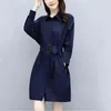 Women's Blouses Stylish Sashes All-match Midi Shirt Clothing Turn-down Collar Spring Autumn Commute Single-breasted Solid Color Blouse
