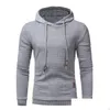 Heren Hoodies Sweatshirts Mens Plover Sweatshirt Lange mouw Casual comfortabele geruite stijl Solid O-Neck Hooded Tops Drop Delivery DHVGF