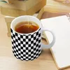 Mugs CHECK Pattern Checks Checkered Black & White. White Mug Coffee Girl Gift Tea Milk Cup Win Winner
