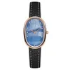 Gedi Light Luxury Fritillaria Unique Oval Waterproof Watch, Women's Litchi Pattern Belt Quartz Watch