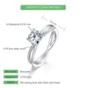 Cluster Rings Wes 925 Sterling Silver 1CT 6.5 6.5mm Moissanite For Women Sparkling Lab Diamond Wedding Present Band Created Luxury Jewelry