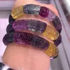 Kolorowa naturalna fluorowa kamienna kamienna bransoletka wzór Kryształowy Rząd dla kobiet mężczyzn biżuteria moda