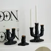 Titulares de velas abstrair castiçal Decoração doméstica exclusiva para artesanato decorativo de interiores Ornamentos de mesa de design de design moderno