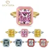 Cluster Rings Gica Gema фантастическое 925 серебро стерлингового серебра создал Moissanite Rectangle Gemstone для женщин ювелирные украшения день рождения рождественский подарок