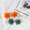 Boucles d'oreilles Cadeaux de résine pour femmes Pétales de personnalité des filles 1 paire Big Flower Shape Jewelry Studs Drop Accessoires