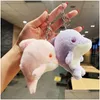 Plush Keychains P Dolphin Schoolbag Trumpet hängande prydnadsdock hänge