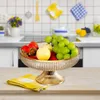 Tigela de frutas de armazenamento de cozinha Decoração elegante de tigelas de legumes para a mesa âmbar aresta de aureada