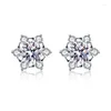 Boucles d'oreilles JECICCON 1 Carat Moissanite pour les femmes Snowflake Hexagonal Small Fresh Eore Stodds 925 Sterling Silver Jewelry