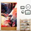 Tapissries Par Kissing Men for Women Lovers Abstract Art av Ho Me Lili Tapestry Wall Hanging College Room Dorm Po Decoration