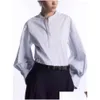 Camicette da donna camicie da donna in piedi camicia da colletto camicia primavera estate camicetta pieghetta femminile 2024 abbigliamento di consegna a goccia abito otmzg