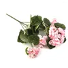 Fleurs décoratives 1pc 36cm Géranium artificiel Fausse plante de fleurs de soie pour la cérémonie de mariage décor du jardin maison bouquet