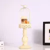 Bougettes européen iron art créatif blanc vintage cage oiseau sculpté stand bricolage style po candélabro mimbre