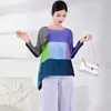 Women's T Shirts SuperAen Spring Long Sleeve Casual Loose T-shirt Fashion Folds Korean Style O-neck Asymmetrical Pullover