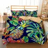 寝具セットパイナップルベッドカバーセット熱帯熱帯雨林果実のベッドクロスduvetcover2pcs枕カバー西ヨーロッパの家織物