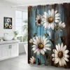 Rideaux de douche papillon blanc floral fleur fleur bleu gris gris style art polyester tissu de salle de bain décoration de rideau avec crochets