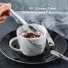 Coffee Scoops 5pcs/set Stainless Steel Spoon Dessert Ice Cream Mixer Stirring Bar Coffeeware Kitchen Tableware Christmas Gifts