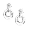 Orecchini a pennagliera autentici 925 cerchi di orecchini in argento sterling goccia per donne alla moda gioiello regalo pendientes brincos