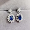 Dangle Küpeler Doğal Gerçek Mavi Safir Damla Küpe Geleneksel Stil 4 6mm 0.6ct 2pcs Taş 925 Sterling Gümüş Güzel Takılar L243156