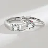 Bagues de mariage 2024 Fode belle personnalité brillante Big Zircon ajusté en couple ajusté pour les amants doigt cadeau