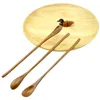 Coffee Scoops 5Pcs Wood Spoon Japanese Style Long Handle Stirring Spoons Mini Retro Sugar Honey Tea Soup Kitchen Accessories