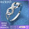 Cluster Rings Alizero 925 Sterling Silver Zircon 8-Shape Ring For Women Wedding Engagement Band Eternal Manifestsmycken Par Gift