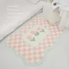 Tappeti da bagno moquette tappeto rosa tagliente a scacchiera in cashmere imitazione bagno camere accessori tappeto anti -slip decorazione casa fiori