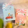 Gift Wrap 12pcs Easter Boxes Bags Eggs House Shape Cookies Gifts Packaging Box For Happy Party Decor Kids