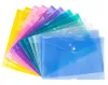 Dimensioni A4 Sagni di documenti trasparenti 18c buste in plastica spessa con set di pulsanti a scatto di 4 cartelle di file di colori assortite ZZ ZZ